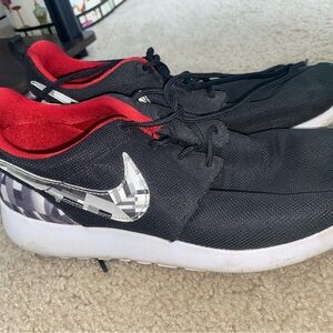 Nike Kids Black and White Sneakers with Red Accents